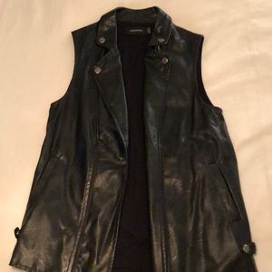 Minkpink faux leather black vest